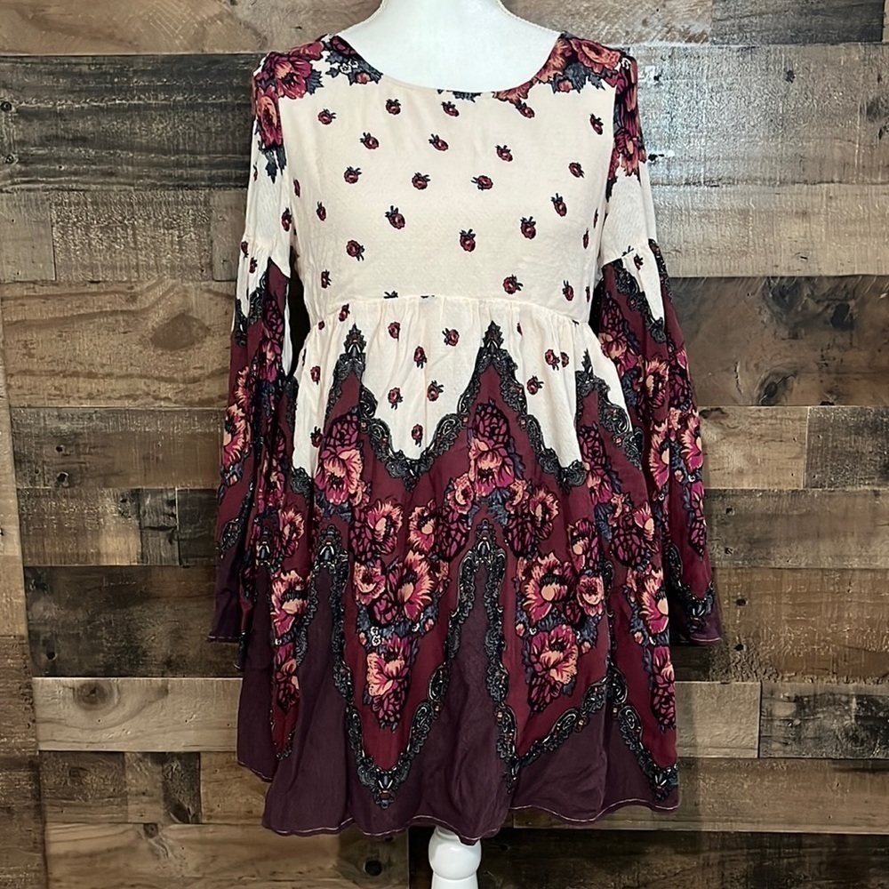 Free People Free Falling Tapestry Floral print dress Size Small Petite